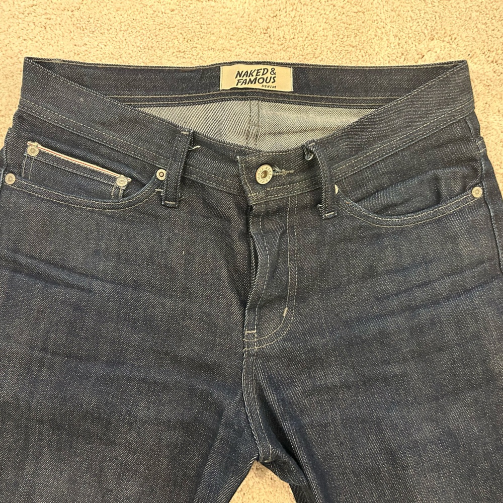Naked & Famous Raw Denim Dark Blue Slim Fit Jeans